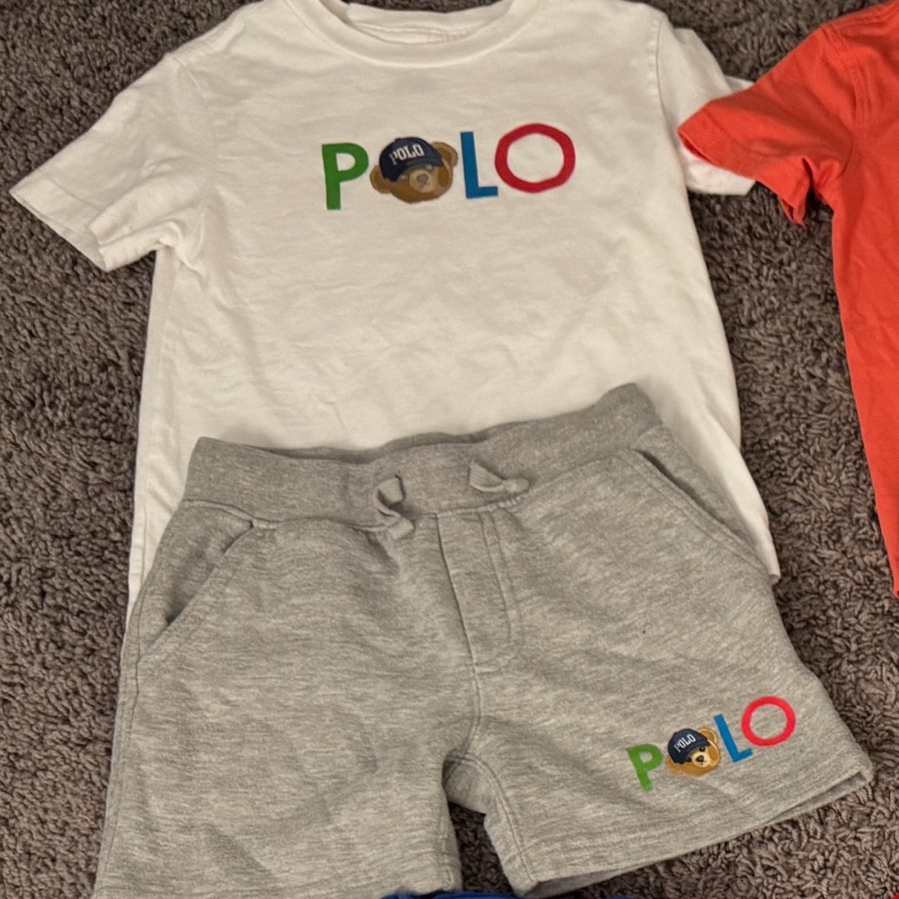 Polo by Ralph Lauren White and Gray Kids Matching Set